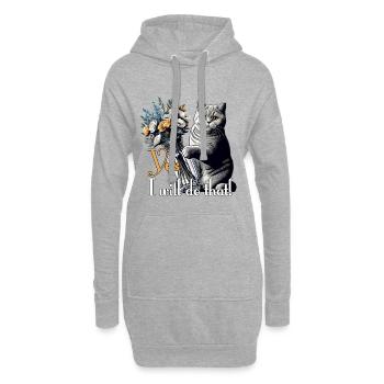 BKH Britisch Kurzhaar Katze Vase umkippen Geschenk - Hoodie-Kleid - Grau meliert - Vorne