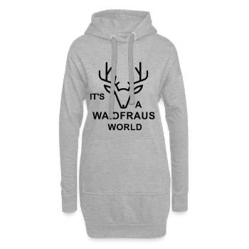It's a Waidfraus World - Hoodie-Kleid - Grau meliert - Vorne