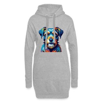 Mittelschnauze Hunderasse Bunt Karikatur Kawaii - Hoodie-Kleid - Grau meliert - Vorne
