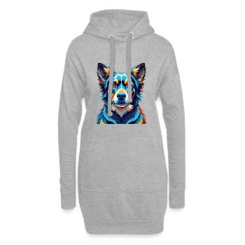 Slovaque Cuvac Chien Race Coloré Dessin Animé Kawaii - Sweat-shirt à capuche long Femme - gris chiné - Devant