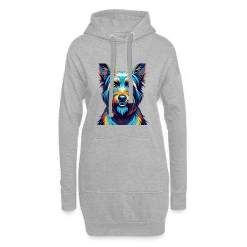 Skye Terrier Hunderasse Bunte Karikatur Kawaii - Hoodie-Kleid - Grau meliert - Vorne