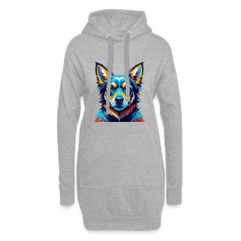 Nouvelle-Zélande Race Chien Dessin animé coloré Kawaii - Sweat-shirt à capuche long Femme - gris chiné - Devant