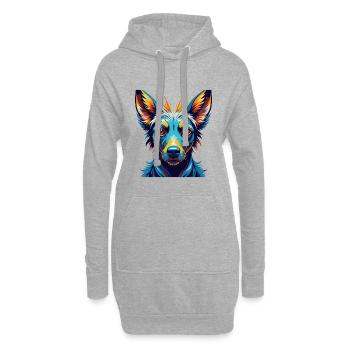 Xoloitzcuintli Hunderasse Bunte Karikatur Kawaii - Hoodie-Kleid - Grau meliert - Vorne