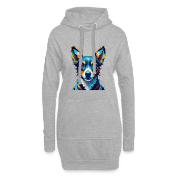 Jouet Fox Terrier Chien Race Coloré Dessin Animé Kawaii - Sweat-shirt à capuche long Femme - gris chiné - Devant
