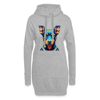 Jouet Manchester Terrier Chien Race Dessin animé Kawaii - Sweat-shirt à capuche long Femme - gris chiné - Devant