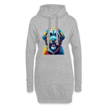 Soft Coated Wheaten Terrier Dog Breed Cartoon - Hoodie Dress - heather grey - Front