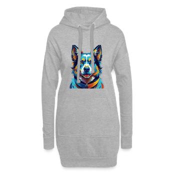 Slovensky Kopov Hunderasse Bunte Karikatur Kawaii - Hoodie-Kleid - Grau meliert - Vorne