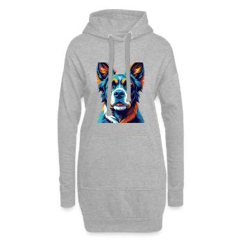 Suisse Laufhund Chien Race Coloré Dessin Animé Kawaii - Sweat-shirt à capuche long Femme - gris chiné - Devant