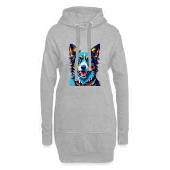 Strellufstover Hunderasse Bunte Karikatur Kawaii - Hoodie-Kleid - Grau meliert - Vorne