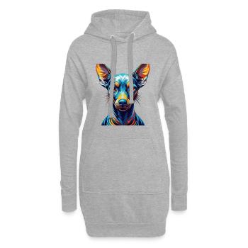 Chien nu péruvien race dessin animé Kawaii - Sweat-shirt à capuche long Femme - gris chiné - Devant