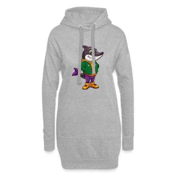 Wal Lustige Kawaii Cartoon Figur Clipart - Hoodie-Kleid - Grau meliert - Vorne