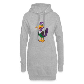 Storch Lustige Kawaii Cartoon Figur Clipart - Hoodie-Kleid - Grau meliert - Vorne