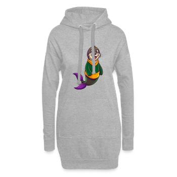Siegel Lustige Kawaii Cartoon Figur Clipart - Hoodie-Kleid - Grau meliert - Vorne