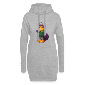 Schnecke Lustige Kawaii Cartoon Figur Clipart - Hoodie-Kleid - Grau meliert - Vorne