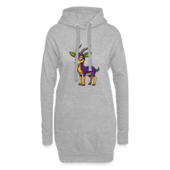 Impala Lustige Kawaii Cartoon Figur Clipart - Hoodie-Kleid - Grau meliert - Vorne