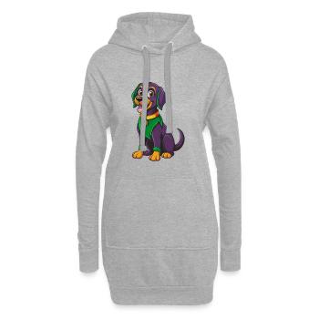 Labrador Retriever Hund Kawaii Zeichentrickfigur - Hoodie-Kleid - Grau meliert - Vorne