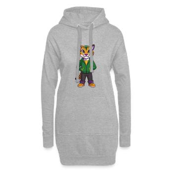 Ocelot Lustige Kawaii Cartoon Figur Clipart - Hoodie-Kleid - Grau meliert - Vorne