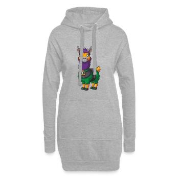 Lama Lustige Kawaii Cartoon Figur Clipart - Hoodie-Kleid - Grau meliert - Vorne