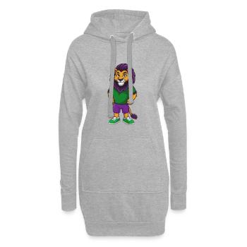 Lion Drôle Kawaii Dessin Animé Personnage Clipart - Sweat-shirt à capuche long Femme - gris chiné - Devant