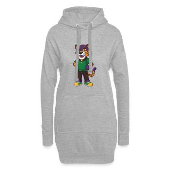 Jaguar Lustige Kawaii Cartoon Figur Clipart - Hoodie-Kleid - Grau meliert - Vorne