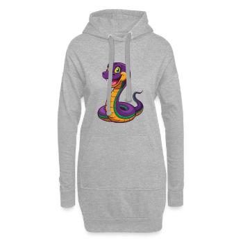 Anaconda Lustige Kawaii Cartoon Figur Clipart - Hoodie-Kleid - Grau meliert - Vorne
