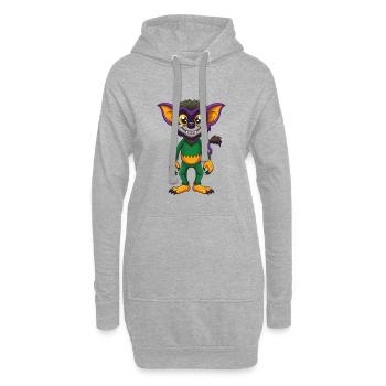Aye Aye Lustige Kawaii Cartoon Figur Clipart - Hoodie-Kleid - Grau meliert - Vorne