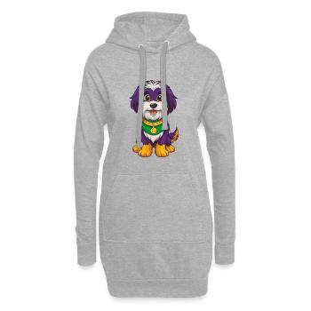 Havaneser Hund Lustige Kawaii Zeichentrickfigur - Hoodie-Kleid - Grau meliert - Vorne