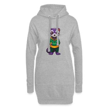 Frettchen Lustige Kawaii Cartoon Figur Clipart - Hoodie-Kleid - Grau meliert - Vorne