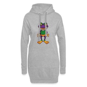 Frosch Lustige Kawaii Cartoon Figur Clipart - Hoodie-Kleid - Grau meliert - Vorne