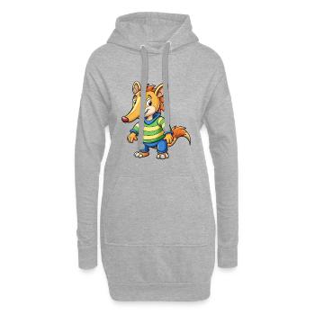 fourmilier mignon personnage de dessin animé Kawaii Clipart - Sweat-shirt à capuche long Femme - gris chiné - Devant