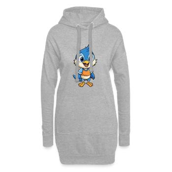 Kleiber Niedliche Zeichentrickfigur Kawaii Clipart - Hoodie-Kleid - Grau meliert - Vorne