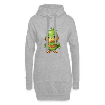 Kiwi Vogel Niedliche Cartoon Figur Kawaii Clipart - Hoodie-Kleid - Grau meliert - Vorne