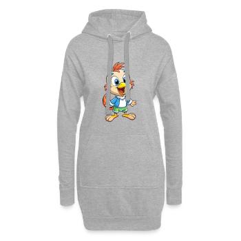 moqueur Mignon Personnage De Dessin Animé Kawaii Clipart - Sweat-shirt à capuche long Femme - gris chiné - Devant