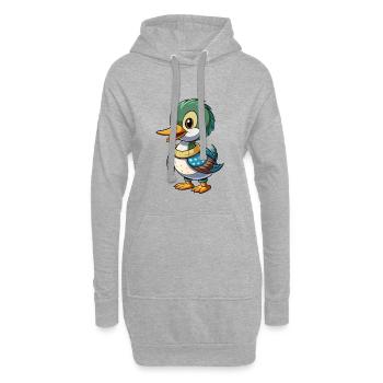 Loon Niedliche Zeichentrickfigur Kawaii Clipart - Hoodie-Kleid - Grau meliert - Vorne
