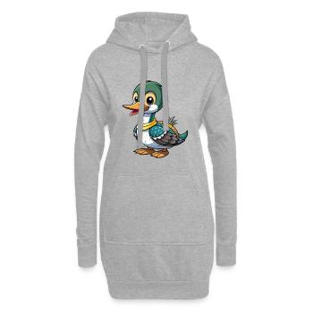 Gewöhnlicher Loon Niedliche Zeichentrickfigur Kawaii Clipart - Hoodie-Kleid - Grau meliert - Vorne