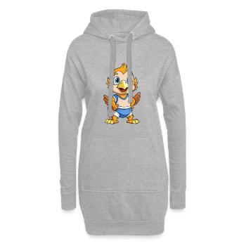 Harrier Mignon Personnage De Dessin Animé Kawaii Clipart - Sweat-shirt à capuche long Femme - gris chiné - Devant