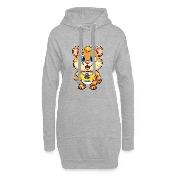 Hamster Niedliche Zeichentrickfigur Kawaii Clipart - Hoodie-Kleid - Grau meliert - Vorne