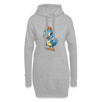 pintade mignon personnage de dessin animé Kawaii Clipart - Sweat-shirt à capuche long Femme - gris chiné - Devant
