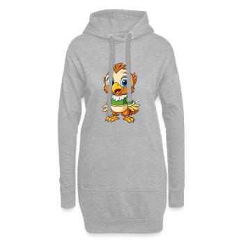 Buse mignon personnage de dessin animé Kawaii Clipart - Sweat-shirt à capuche long Femme - gris chiné - Devant