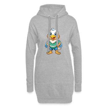 Adler Niedliche Zeichentrickfigur Kawaii Clipart - Hoodie-Kleid - Grau meliert - Vorne