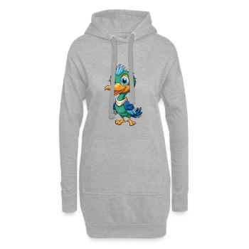 Cormoran mignon personnage de dessin animé Kawaii Clipart - Sweat-shirt à capuche long Femme - gris chiné - Devant