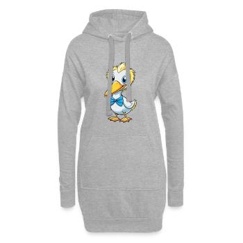 fou de Bassan mignon personnage de dessin animé Kawaii Clipart - Sweat-shirt à capuche long Femme - gris chiné - Devant
