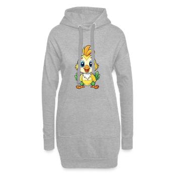 calopsitte mignon personnage de dessin animé Kawaii Clipart - Sweat-shirt à capuche long Femme - gris chiné - Devant