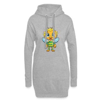 Bienenfresser Niedliche Zeichentrickfigur Kawaii Clipart - Hoodie-Kleid - Grau meliert - Vorne