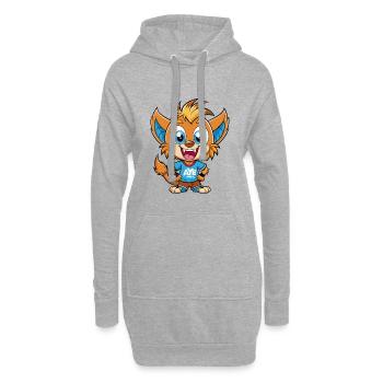 Aye Aye Niedliche Zeichentrickfigur Kawaii Clipart - Hoodie-Kleid - Grau meliert - Vorne