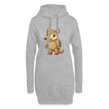 tatou mignon personnage de dessin animé Kawaii Clipart - Sweat-shirt à capuche long Femme - gris chiné - Devant