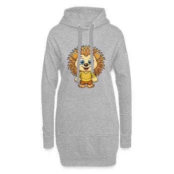 porc-épic mignon personnage de dessin animé Kawaii Clipart - Sweat-shirt à capuche long Femme - gris chiné - Devant