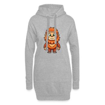 BigFoot Niedliche Zeichentrickfigur Kawaii Clipart - Hoodie-Kleid - Grau meliert - Vorne