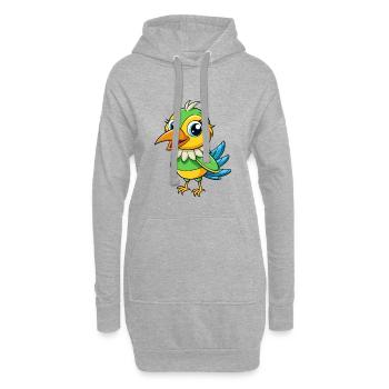 Bienenfresser Niedliche Zeichentrickfigur Kawaii Clipart - Hoodie-Kleid - Grau meliert - Vorne