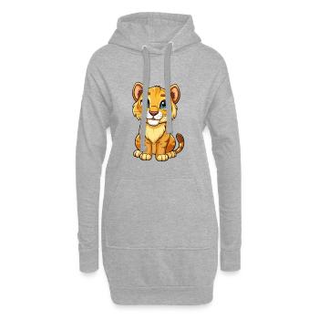 Cougar mignon personnage de dessin animé Kawaii Clipart - Sweat-shirt à capuche long Femme - gris chiné - Devant